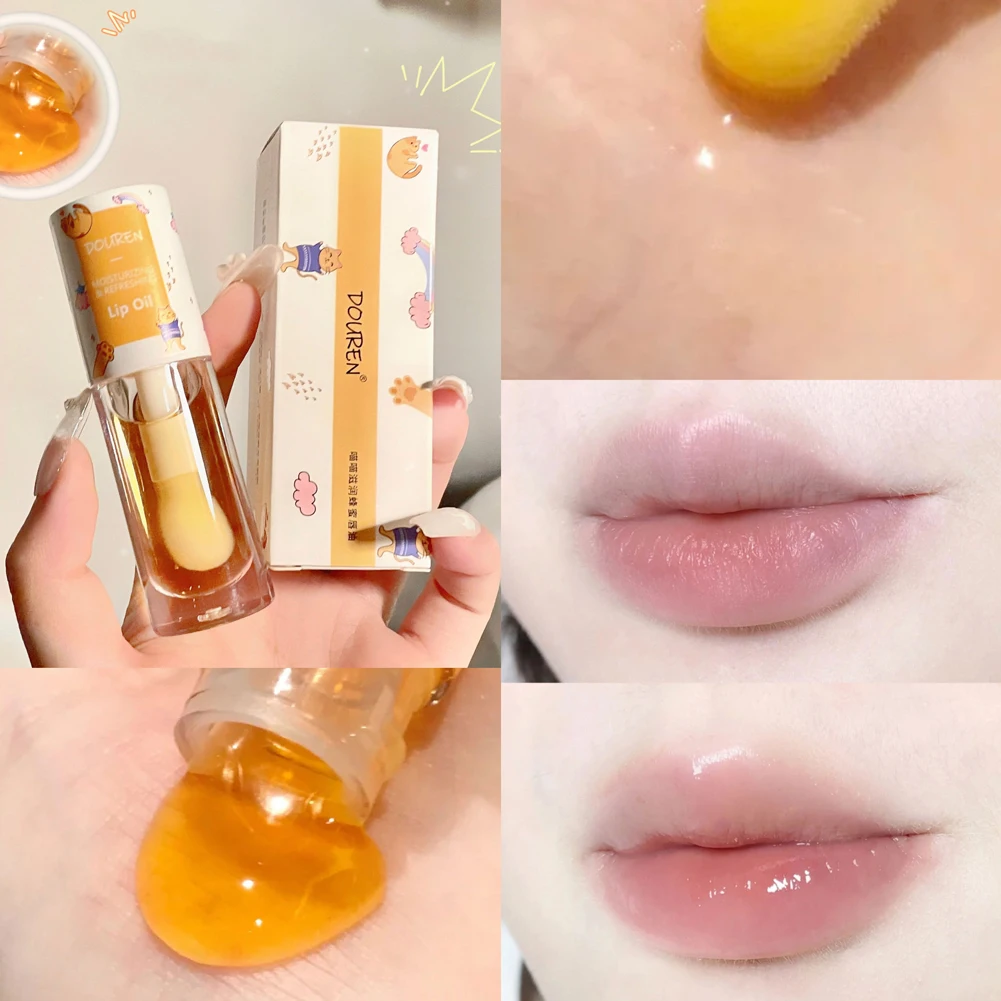 Milk Honey Lip Oil/Cream Cute Transparent Lip Oil Instant Volumising Lip Plumper Gloss Reduce Lip Fine Line Lip Makeup New