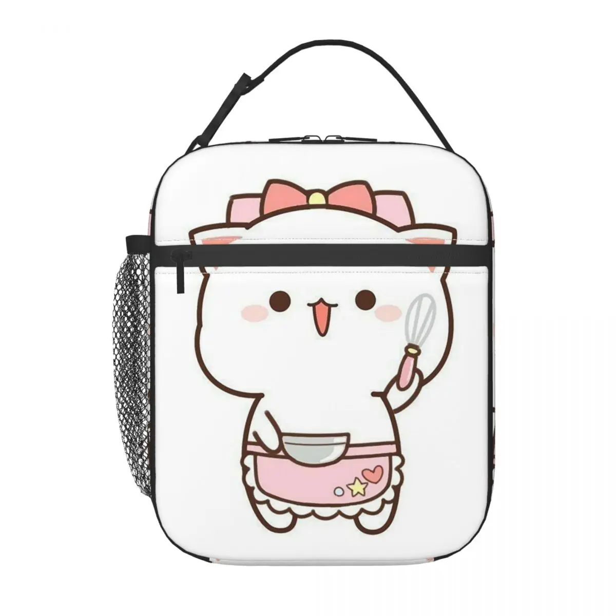 Funny Cooking Master Peach And Goma Mochi Cat Insulated Lunch Bag for Women Children Portable Food Boxes Thermal Lunch Box Tote