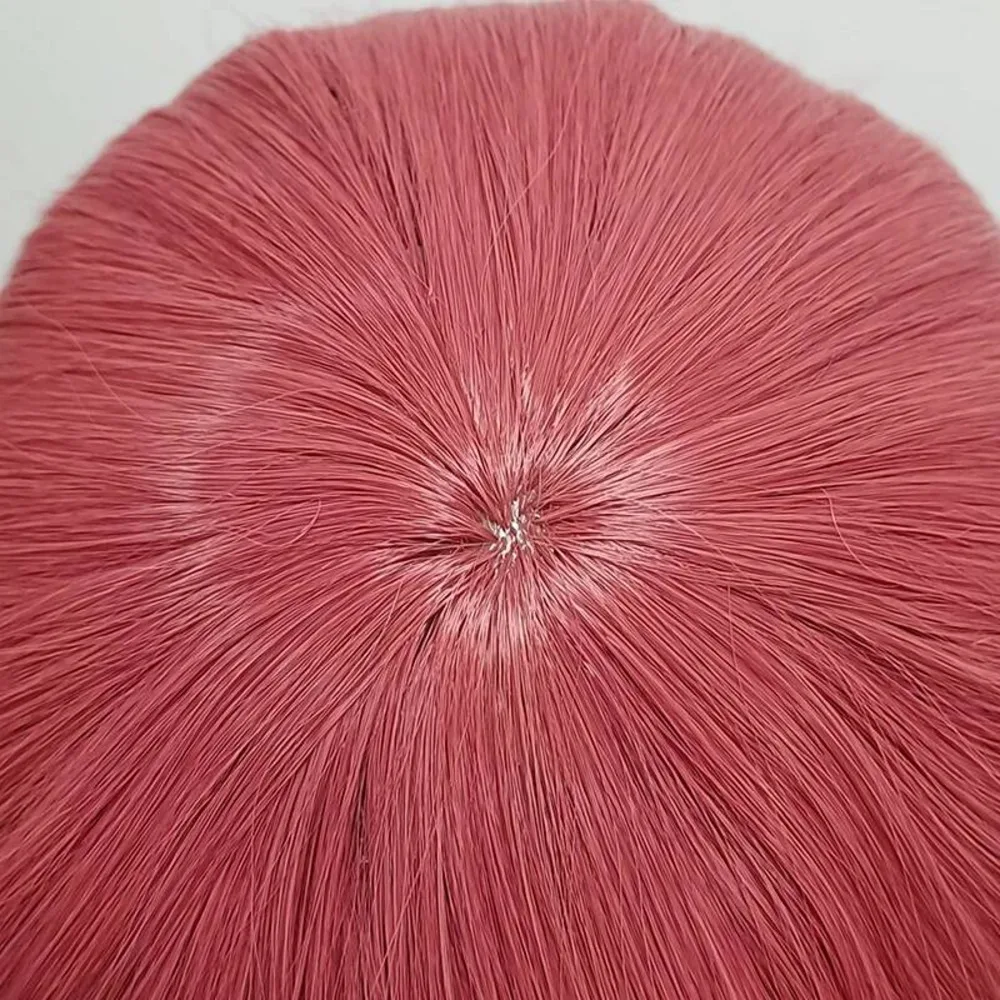 High Quality Makima Anime Chainsaw Man Cosplay Long Coral Pink Braided Heat Resistant Hair Role Play Wigs + Wig Cap view 5