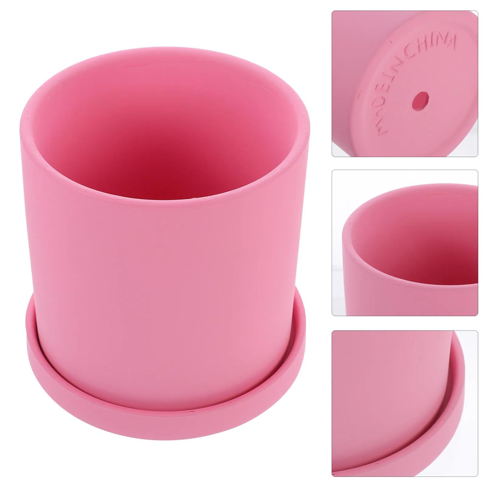 1Pcs Ceramic Flowerpot Premium Succulent Planter Tray Suitable Home Office Garden Indoor Plant Holder Modern Simple Style