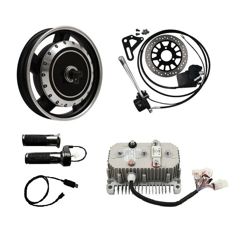 Kit di conversione del motore del mozzo elettrico QSMOTOR 5000W 72V 14 pollici con Controller KLS7245N