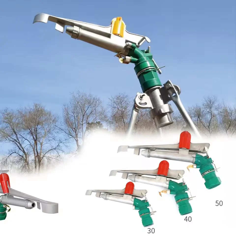 

Автоматическая ирригационная система на ферме, большой дождевой пистолет, водяной спринклер для сельского хозяйства, 360-градусный привод, латунные сердечники, спринклеры 1,5 дюйма PY30