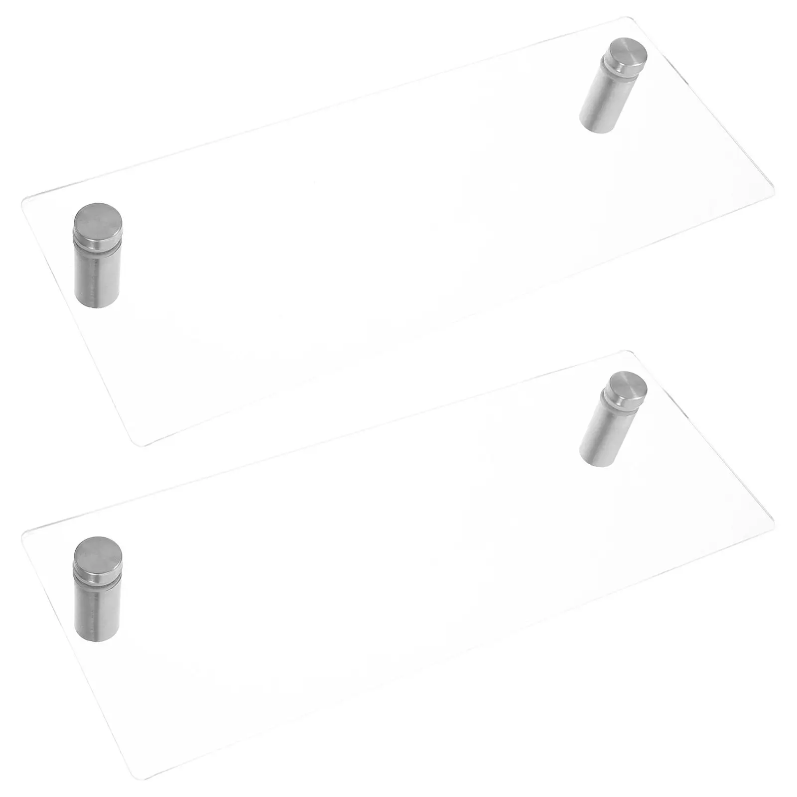 2 Pcs Office Desk Business Card Holder Name Plate Display Stand Elegant Design Material Professional Use Clear