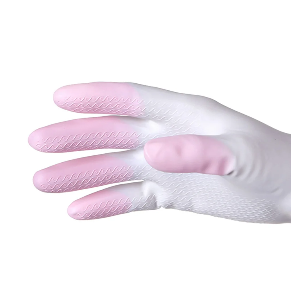 

1Pair Household Rubber Cleaning Gloves Waterproof Durable Anti-Skid Kitchen Dishwashing Laundry Protective Latex Gloves Size M