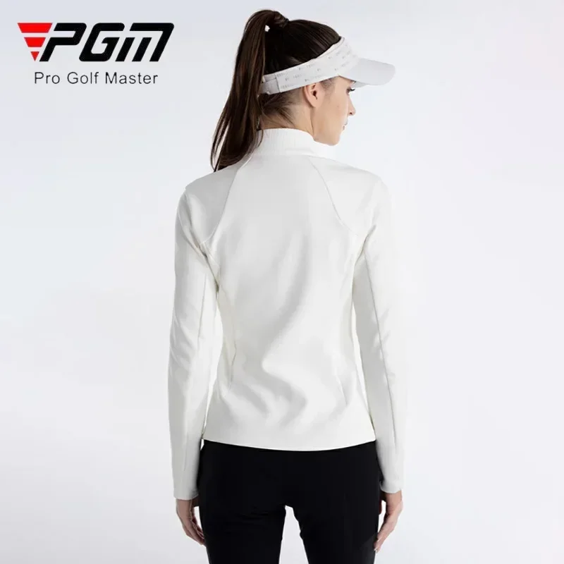 PGM Winter Autumn Golf Jackets Ladies Warm Stand Collar Sport Jackets Women Slim Long Sleeve Casual Coats Running Overcoats