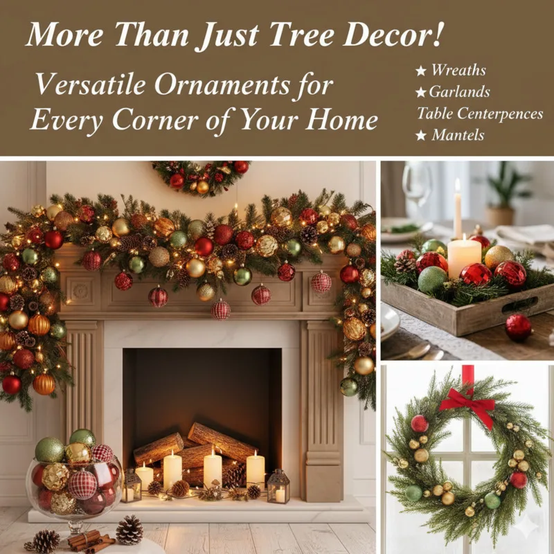 

Christmas Ornaments Box Set Hand-Painted Baubles Colorful Hanging Balls Tree Party DIY Gift Box Holiday Decoration Hang Ball Set