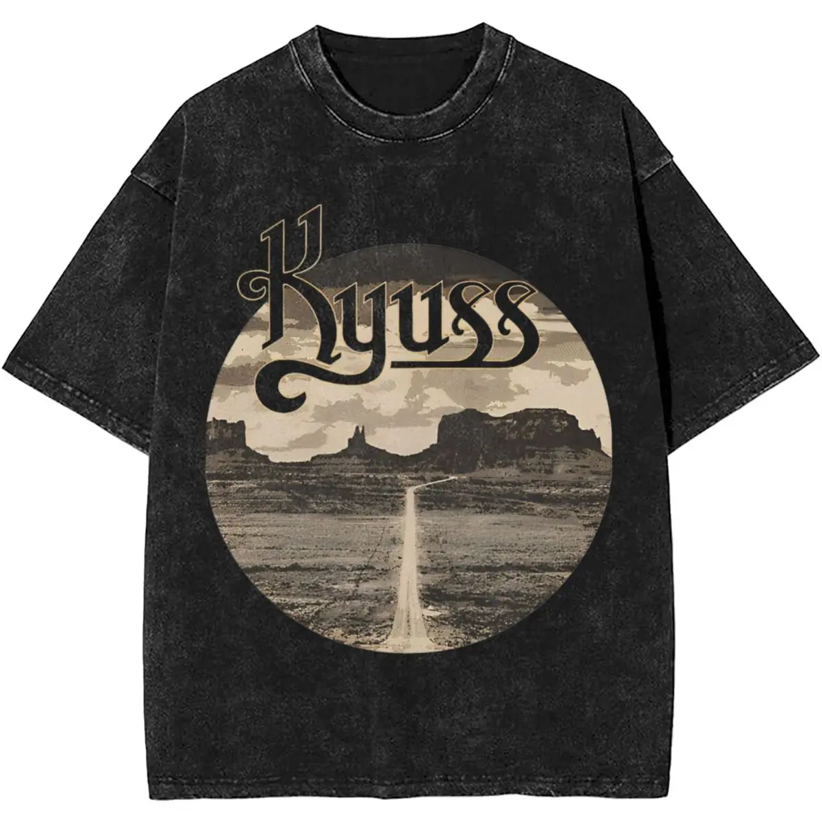 

Kyuss Rock Band Washed T Shirts Streetwear Hip Hop Vintage T-Shirt Tees for Men Women Cotton Harajuku