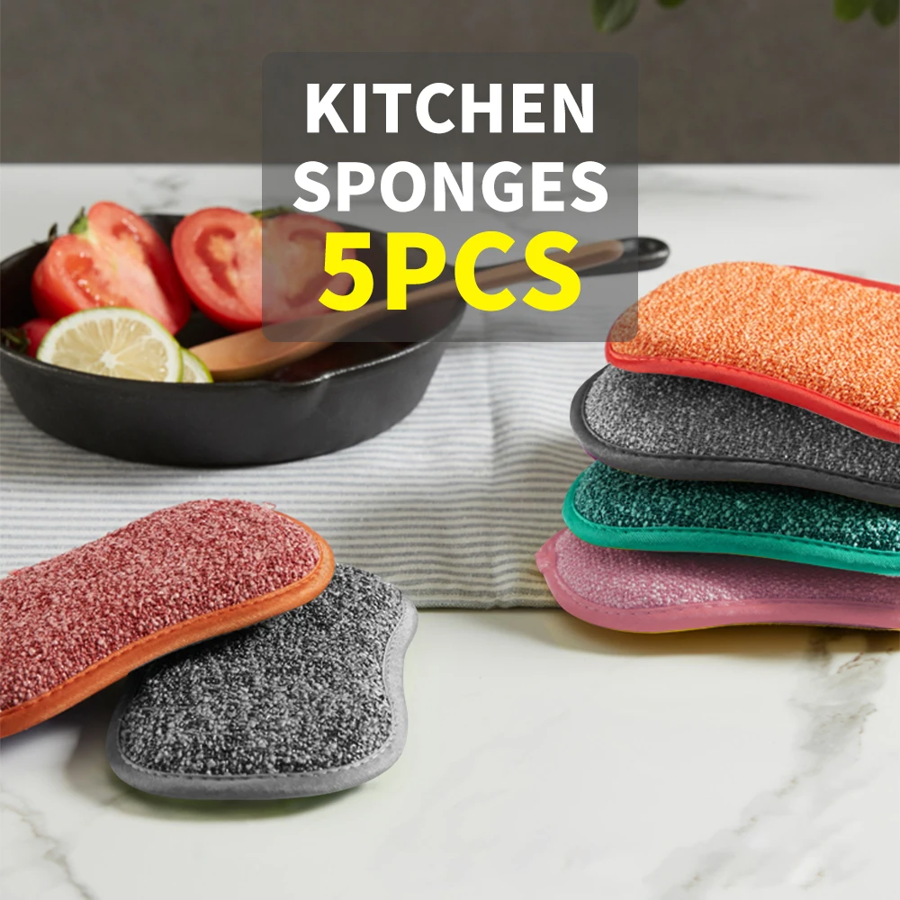 

Kitchen Sponges Brush Dish Washing Sponge Made in China Oval Microfiber Sustainable Kitchen Clean