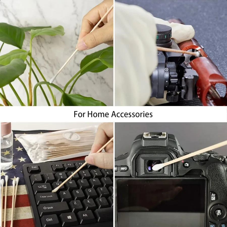 Tamponi di cotone lunghi da 500 pezzi Tamponi di cotone di bambù da 6 pollici Punte biodegradabili Applicatori per la pulizia del trucco Cura degli animali domestici nella conservazione