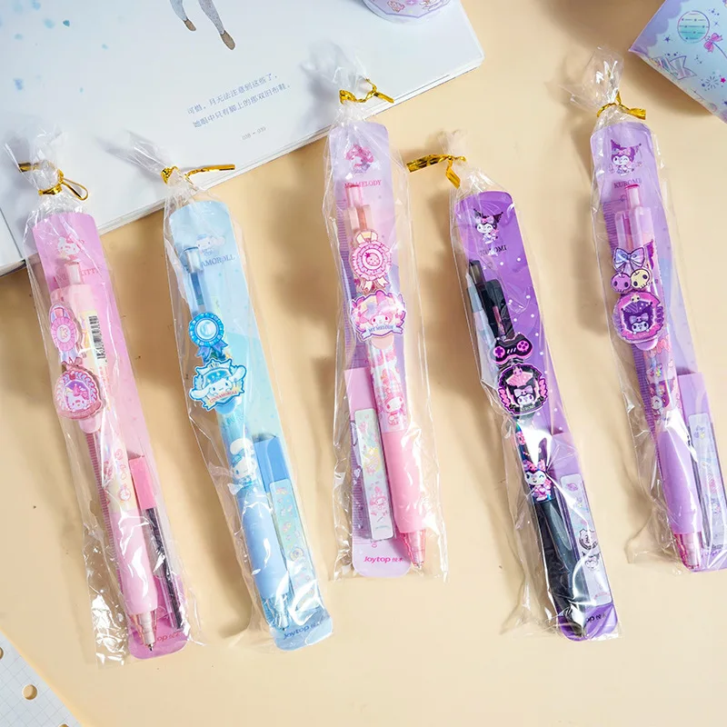 30pcs Sanrio Kuromi Cinnamoroll Automatic Pencil Set With Pen Core Office School Office Pencil Stationery Drawing Sketch Pens