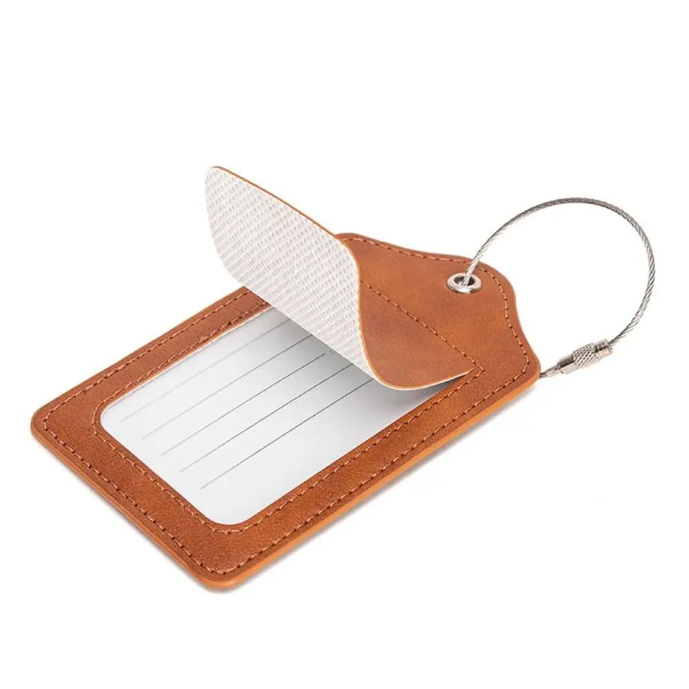 Anti Loss Wire Rope Loop Leather Luggage Tags Durable Privacy Protection Cover Versatile Baggage Tag Waterproof Boarding Pass