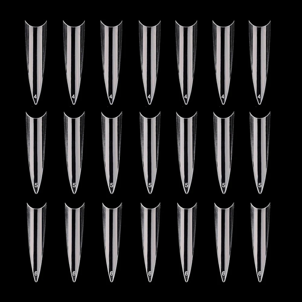 Stiletto Fake Nail Tips Complement Single size 4 5 6 French False Nail 200pcs/bag