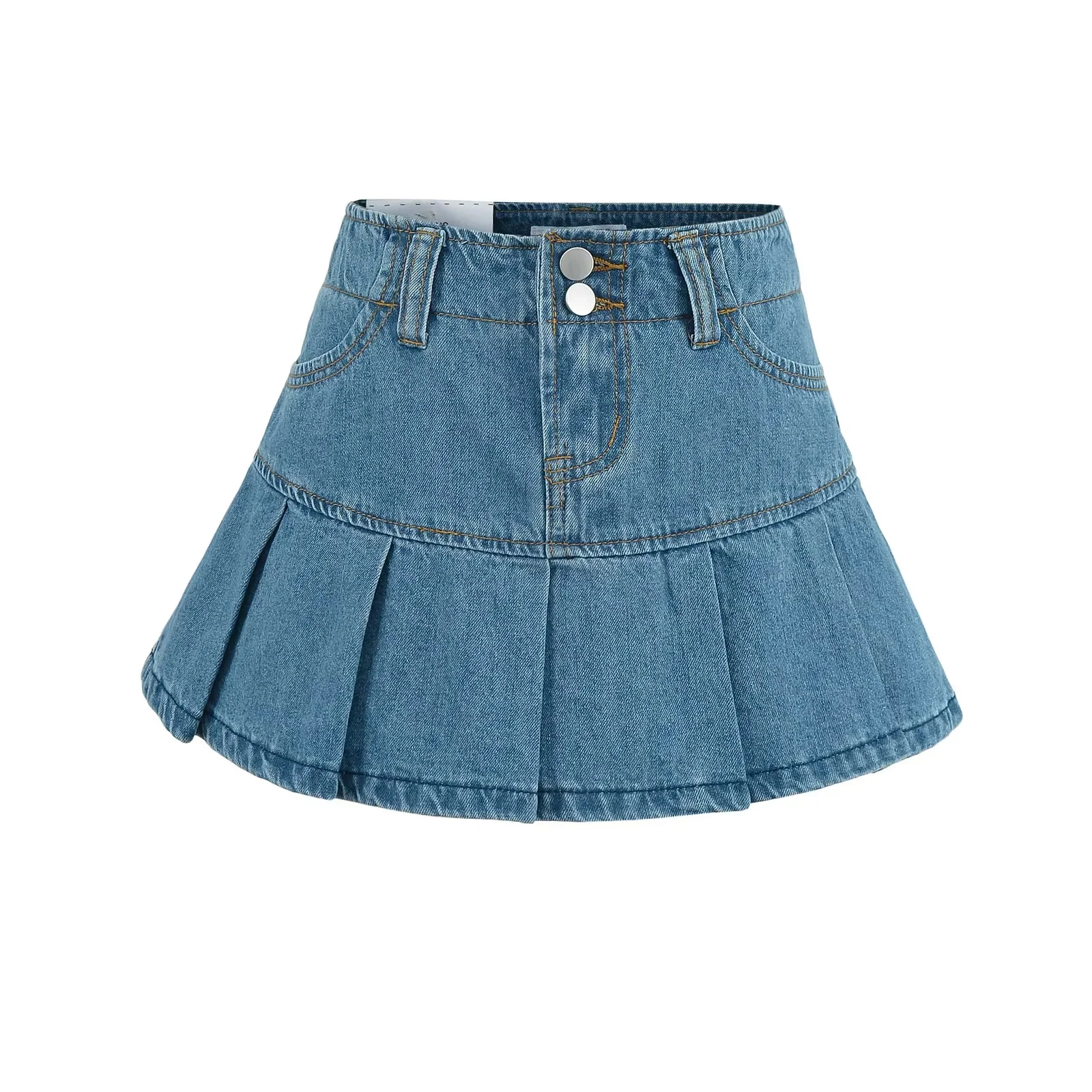 

Summer New Arrival High Waist A-Line Skirt Two Buttons Denim Sexy Girl Sle Women's Faion Polyester Fiber Commute
