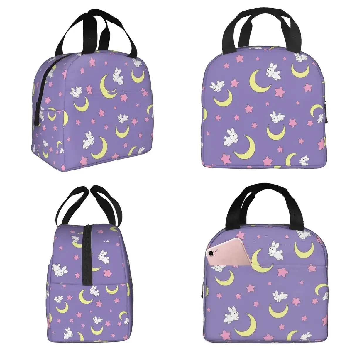 Rabbit Of The Moon Insulated Lunch Bag for Women Office Cooler Thermal Food Box Tote Portable Lunch Boxes Container