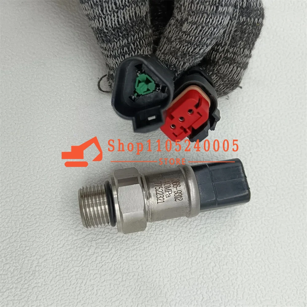 366-9312 Construction Machinery Parts Pressure Sensor 3669312 for Excavator 385C 320D 336D 345C 329D 336D 340D With Cable