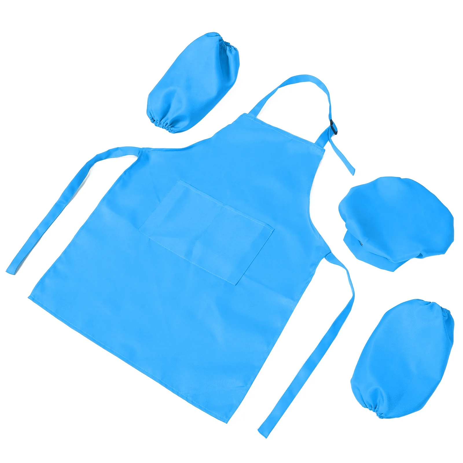 مريلة أطفال بأكمام قبعة الشيف تلبيس ملابس الأولاد مآزر للطبخ للأطفال مجموعة الفتيات للمطبخ