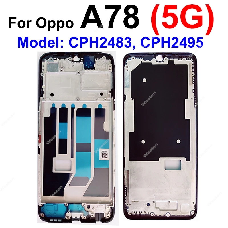 For OPPO A71 A72 A73 A74 A76 A77 A77s A78 A79 A83 4G 5G Front LCD Frame LCD Housing Cover Holder Bezel Case Replacement