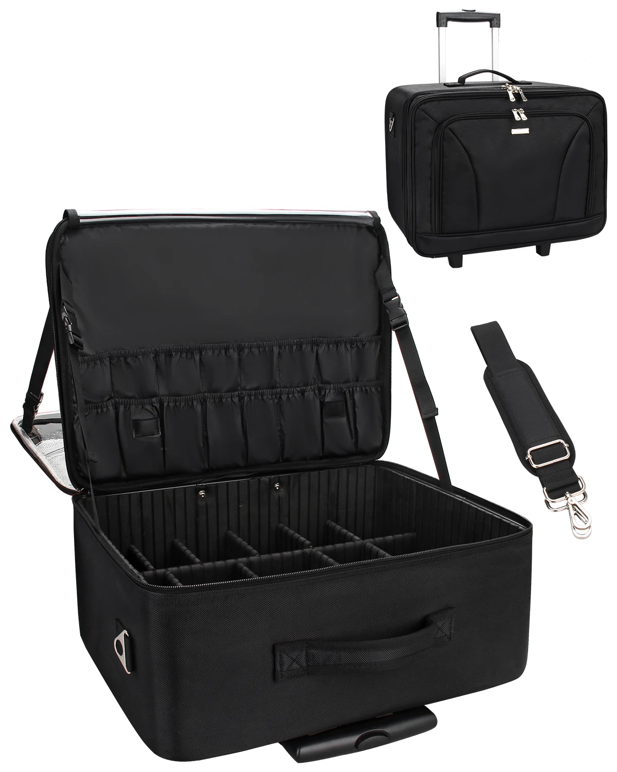 Lightweight Travel Rolling Trolley Cosmetic Organizer Storage Box Makeup Sets Women Cosmetic Bag Makeup Train Case
