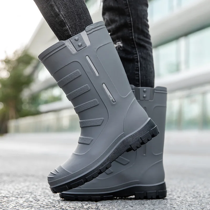 Bottes de pluie hautes imperméables pour hommes et femmes, chaussures en caoutchouc pour couples, extérieur, gales, mari, pêche, travail, jardin