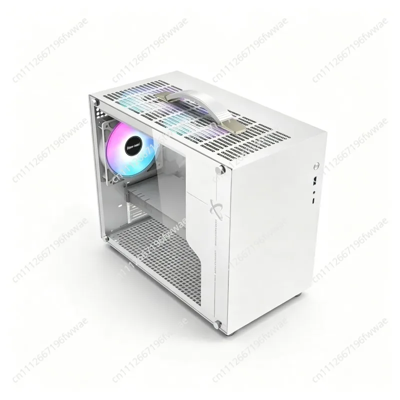 For X100 Desktop Air-cooled Chassis All-aluminum Side-through Tempered Glass MATX Portable Mini Chassis
