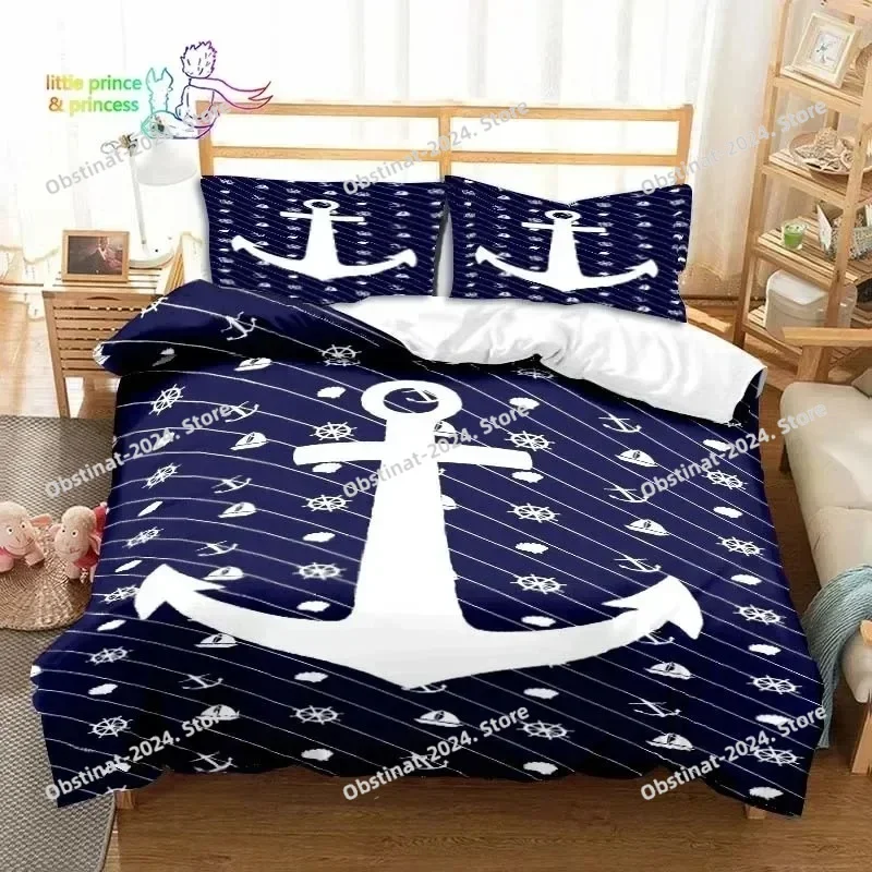 

Nautical Ocean Anchor Bedding Set Single Twin Full Queen King Size Bed Set Adult Kid Bedroom 3D Print Bedding Gift