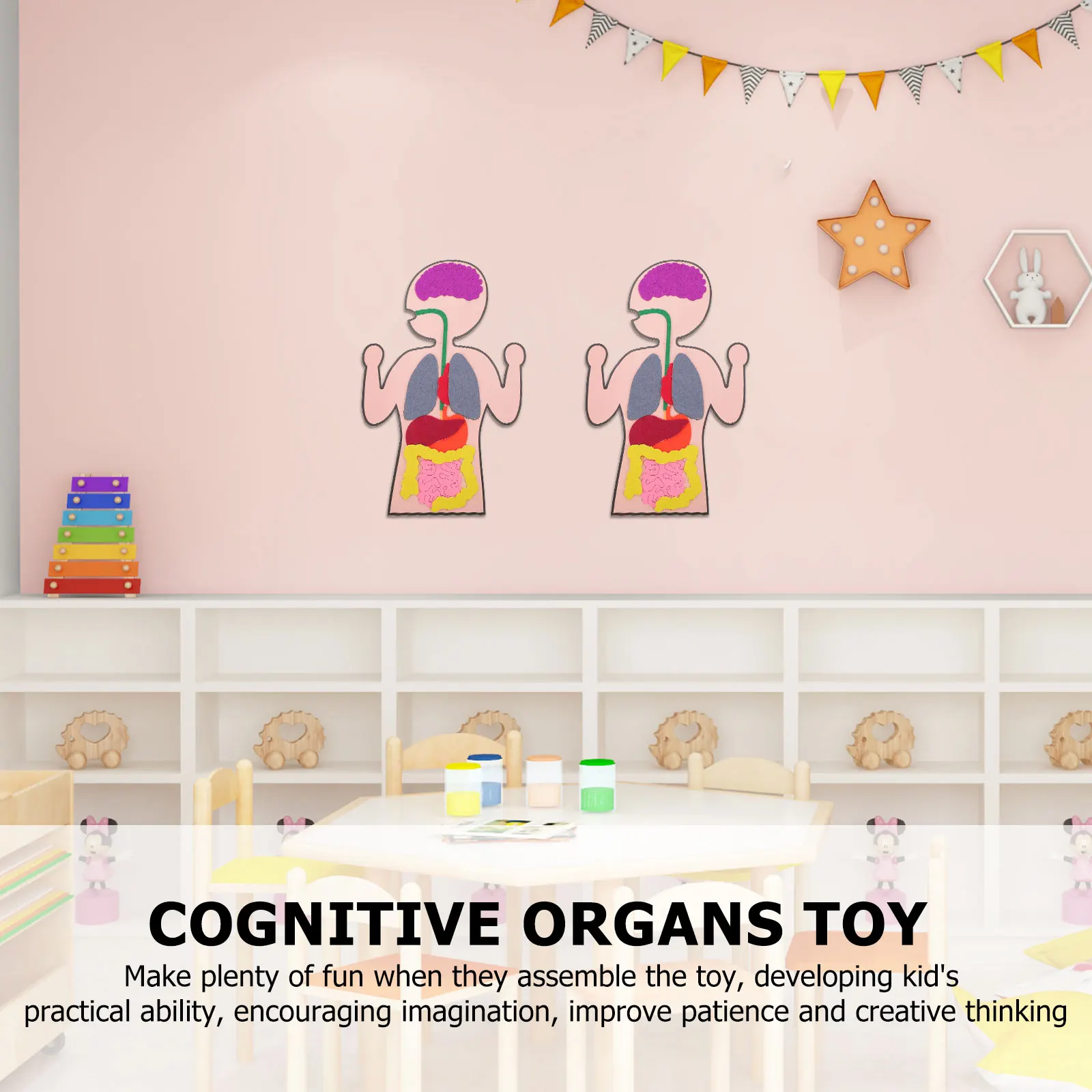 

3 Sets Human gans Model Cognitive Toy DIY Paper Plaything Preschool Kids Educational Craft Gift Building Blocks