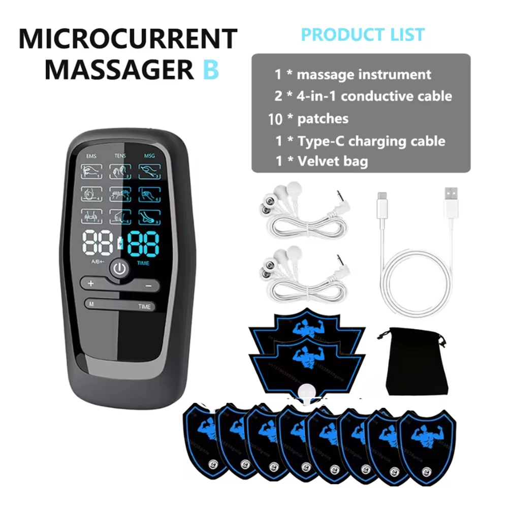 

9 Mode 30 Level Electric Pulse Massager TENS EMS Electrical Nerve Muscle Stimulator Electro Stimulator Body Massage Device