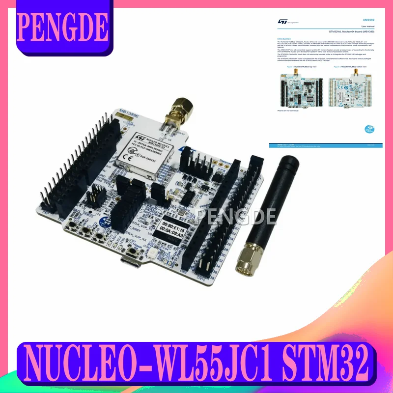 

NUCLEO-WL55JC1 STM32 Nucleo-64 development board with STM32WL55JCI6 MCU SMPS supports Arduino and morpho connectivity