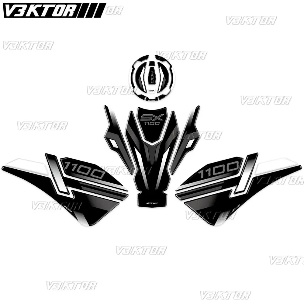 3D Resin Motorcycle Tank Pad Sticker Fuel Tank Protection Decal For 1100SX 1100 SX Ninja 1000 SX SE 2025-2026
