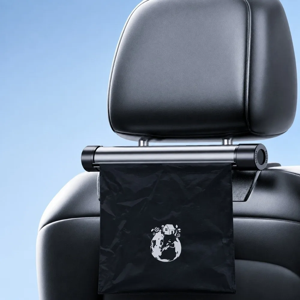 Durable Hanging Car Trash Bag Disposable Bag Alloy Roller Car Garbage Bag Space-Saving Car Trash Can Auto Interior