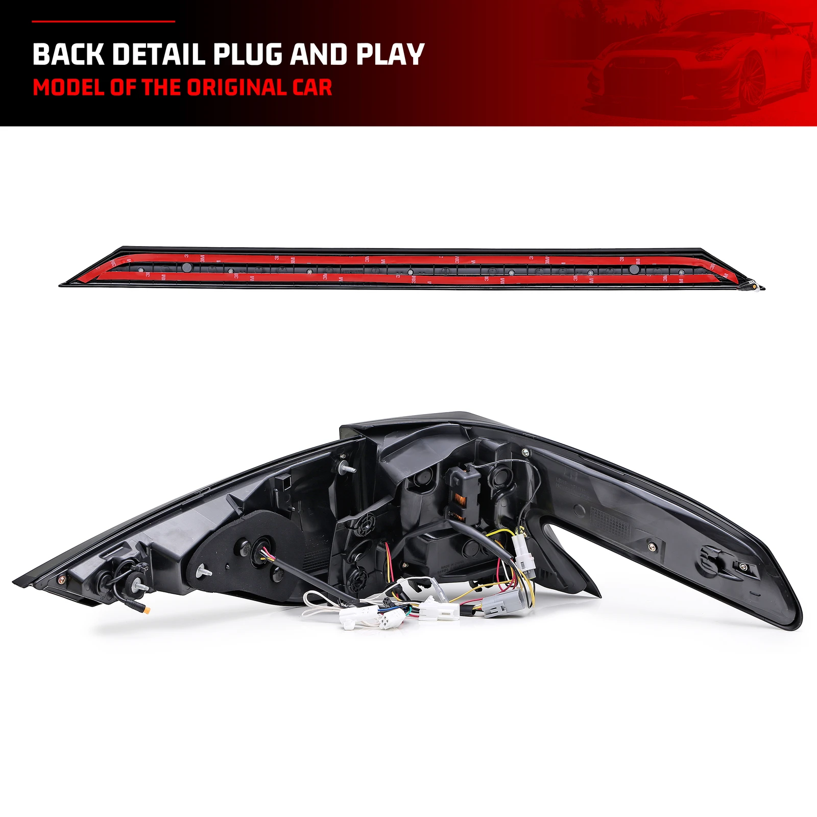 LED Tail Lights Assembly for Toyota Sienna 2020-2026 Sequential Blinker Dynamic Animation Black Rear Lamps With Middle Lamp