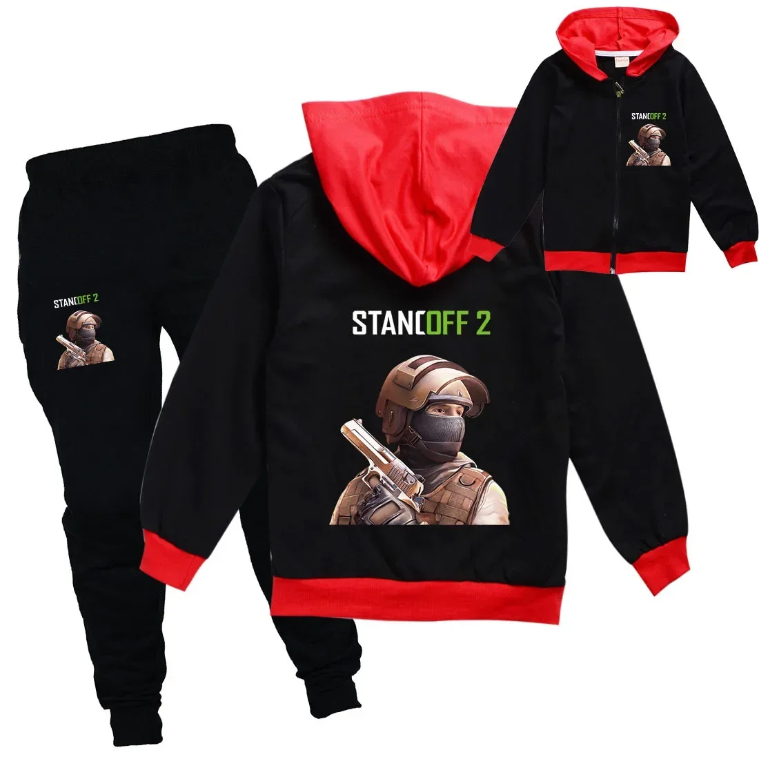Hot Game Standoff 2 Hoodie Kids Autumn Clothes Teenager Boys Zipper Jackets Pants 2pcs Set Baby Girls Outfits Children Clothing
