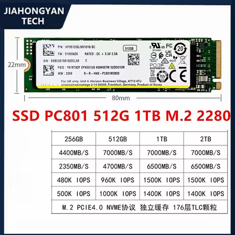 Original For SK hynix PC801 PC811 512G 1TB 2TB 2280 PCIE4.0 M.2 Solid State Drive NVME Independent Cache