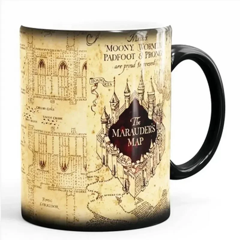 Color Changing Mug Creative Magic Mug Marauders Map Mischief Heat Discoloration Tea Coffee Mugs Hot Drink Cup Drinkware Gift