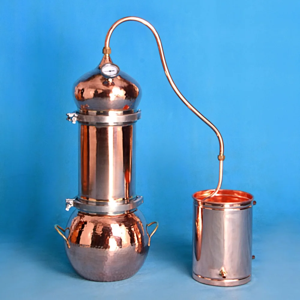10 Liters Copper Distiller, All Copper Hydrosol Machine, Chuck Type Distiller, Clamp Sealed Distilled Spirit Distiller