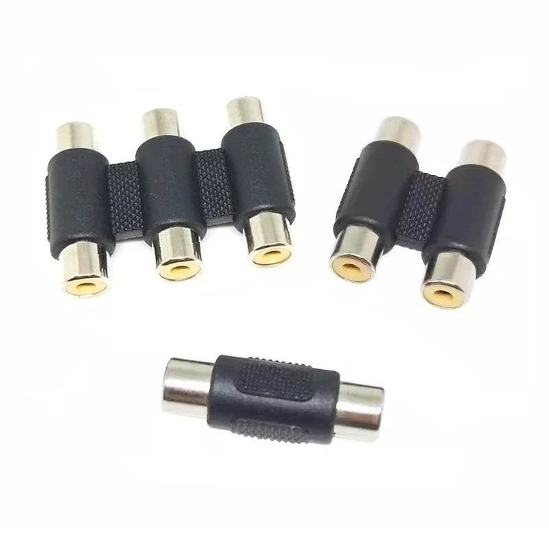 RCA Female to RCA Female Audio Video Cable Jack Plug Adapter Connector RCA to 2/3 RCA Jack