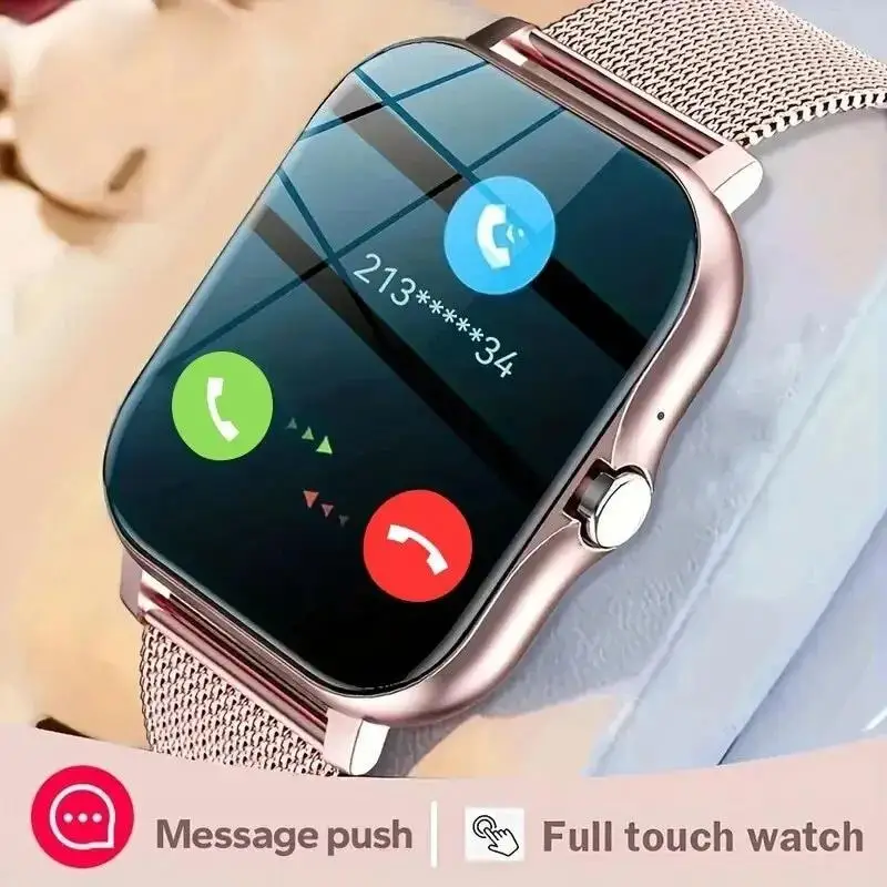 Montre intelligente pour téléphone Android, 2024 pouces, écran de document, appel Bluetooth, surveillance de l'oxygène sanguin et de la pression, femmes et hommes, 1.44