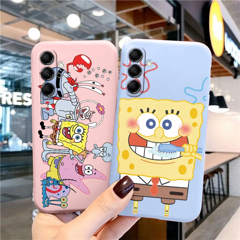 Funny Cartoon SpongeBob SquarePants Phone Case for Samsung Galaxy A25 A 25 5G Cute Patrick Star Soft Shell Silicone Back Cover