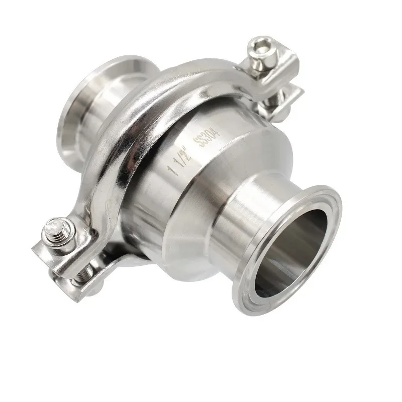 SS304 SS316 Sanitary Check Valve One-way Non-return Valve OD 19-63mm Ferrule 50.5 64mm for Food Beer Water Oil Pipe Fitting