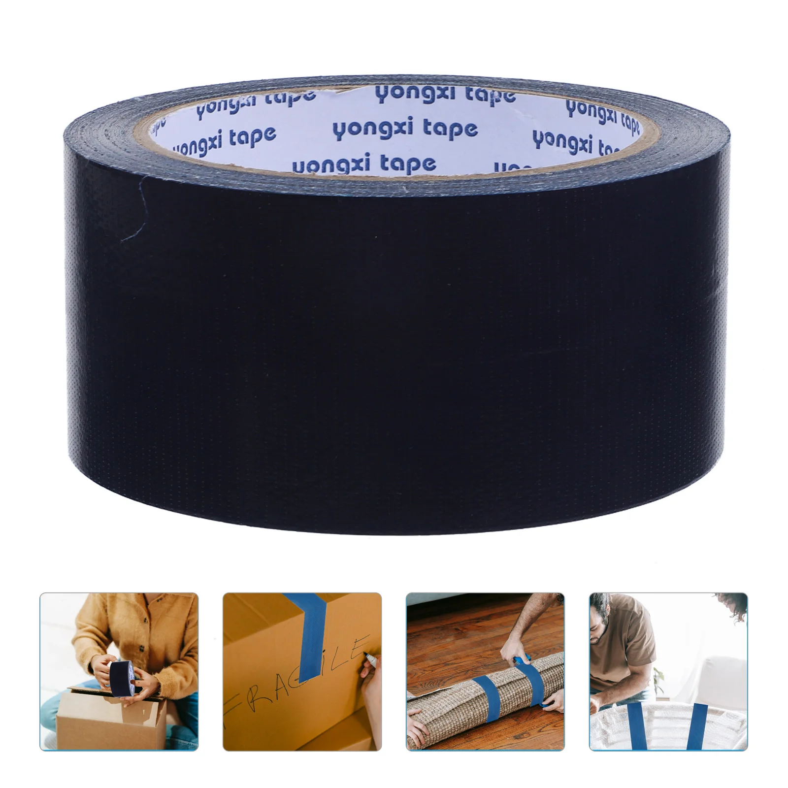 Waterproof Single-Sided Electrical Equipment Strong Adhesive Cloth Duct Tape DIY Cloth Stage Carpet Floor Tape(Dark Blue/5cmx13m