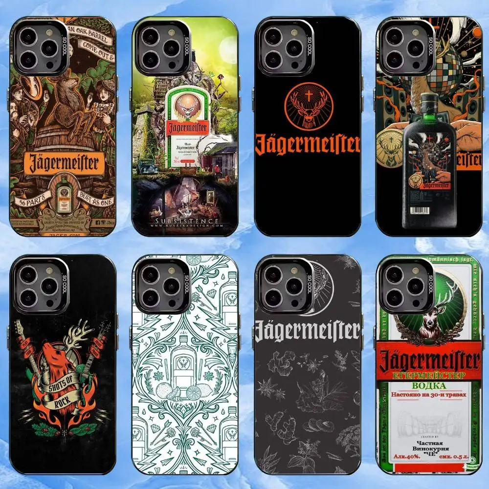 

H-Hot J-JaegermeisterS Phone Case For iPhone17,16,15,14,13,12,11 Plus,Pro Max Black Candy silver phone case