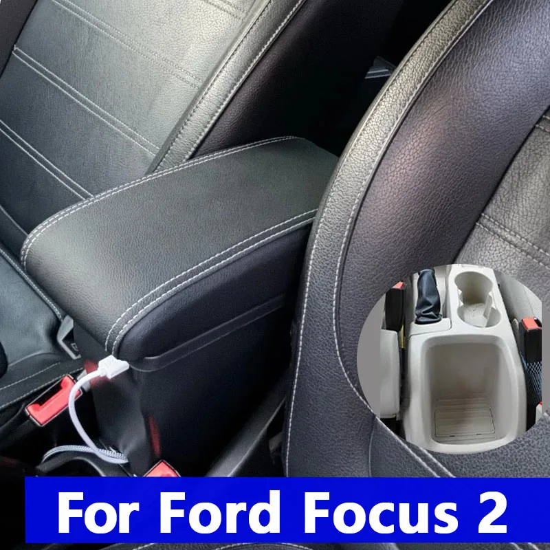 

For Ford Focus 2 Armrest Box For Ford Focus mk2 Car Armrest Car Accessories Interior details Retrofit parts Storage Box
