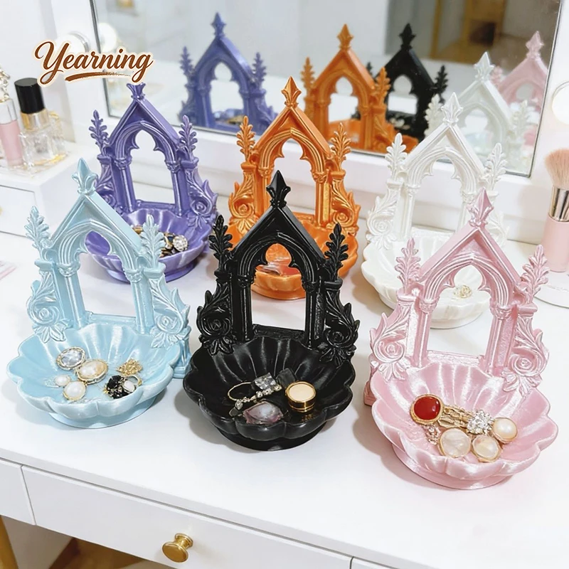 

Gothic Retro Arch Jewelry Storage Box Desktop Decorative Ornament Jewelry Bowl Organizer Tray Vintage Home Decor Gift