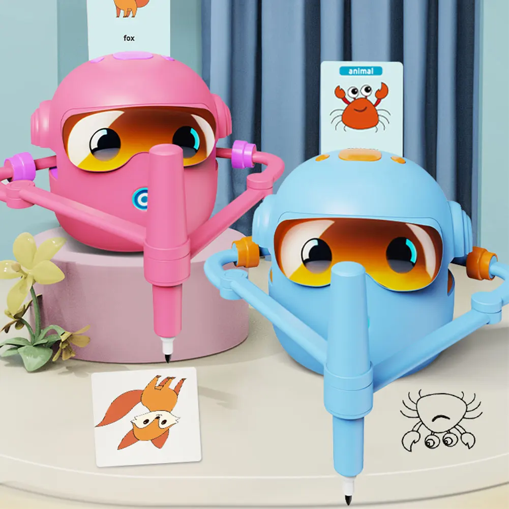Interactieve educatieve tekenrobot Voorschoolse leeractiviteiten met 100-kaarten Verjaardagskerstcadeaus voor jongens en meisjes