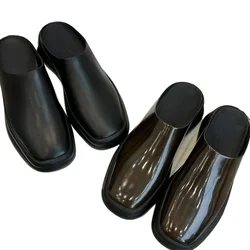 Autumn and Winter Fashion Casual Trend Simple Calfskin Deep Mouth Slippers for Women