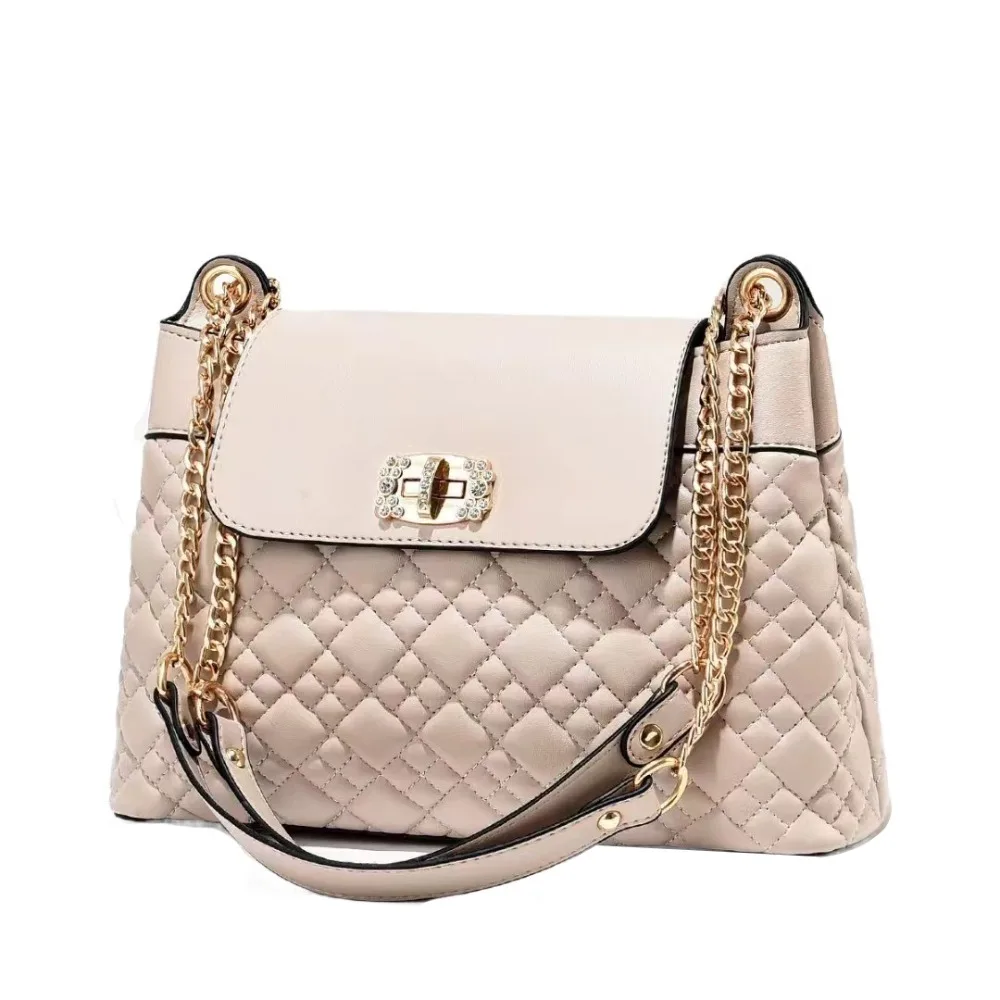

Portable PU Crossbody Bag Chain Strap Soft Bucket Bag Large Capacity Shoulder Bag Daily Use