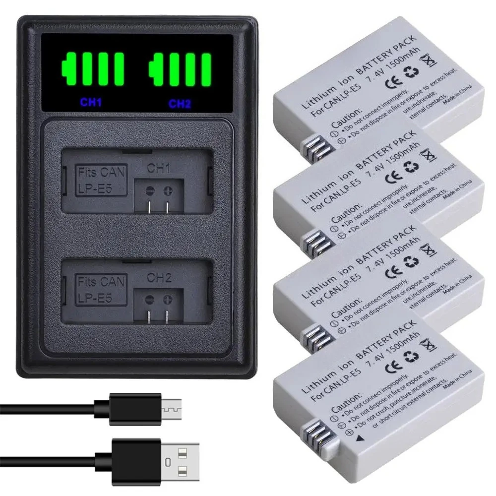 

Замена аккумулятора LP-E5 большой емкости 1500 мАч для цифровой зеркальной камеры Canon EOS Rebel XS T1i XSi 1000D 500D 1500D Kiss X3 X5