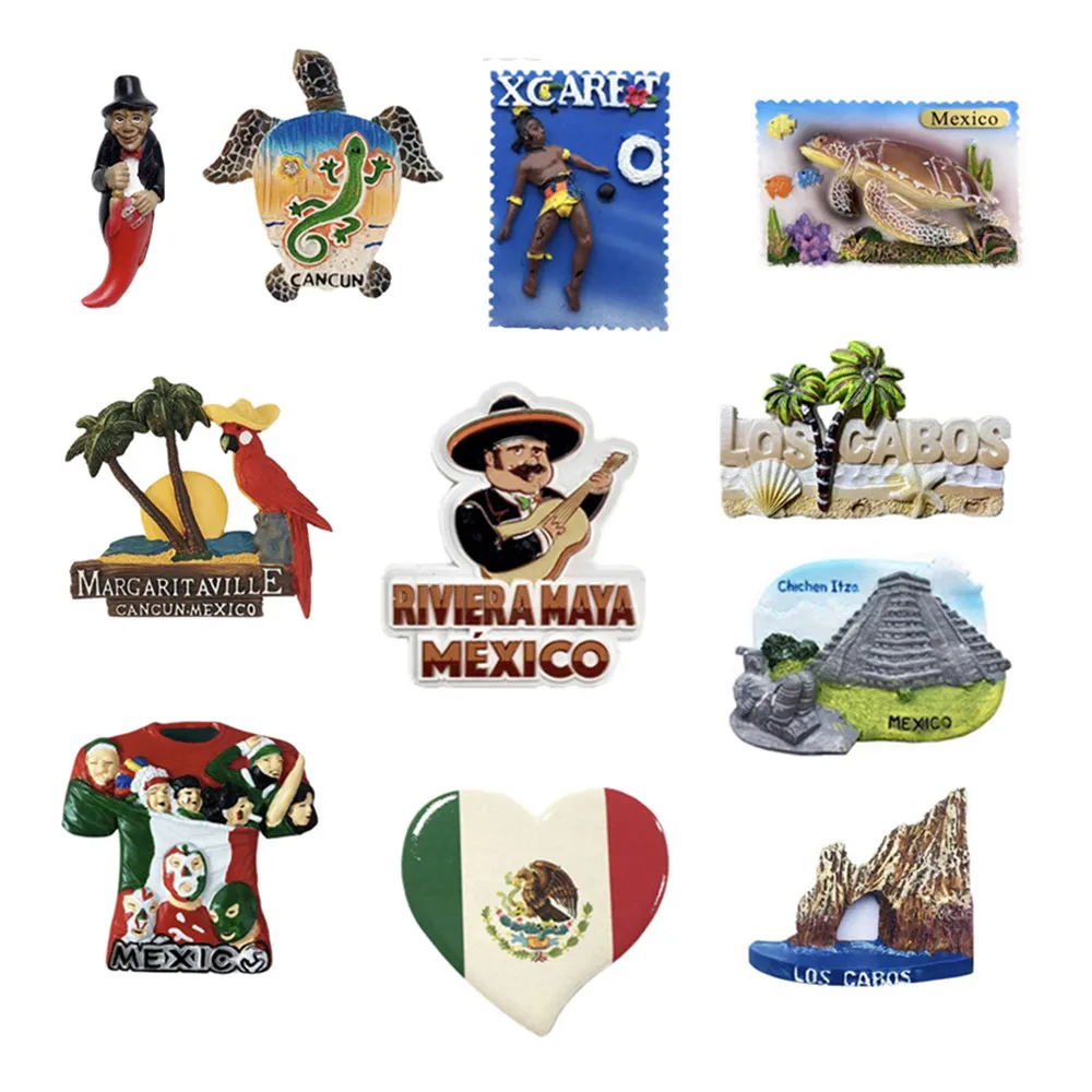 North America Mexico 3D  Fridge Magnets Tourism Souvenir Refrigerator Magnetic Refrigerator Stickers Collection