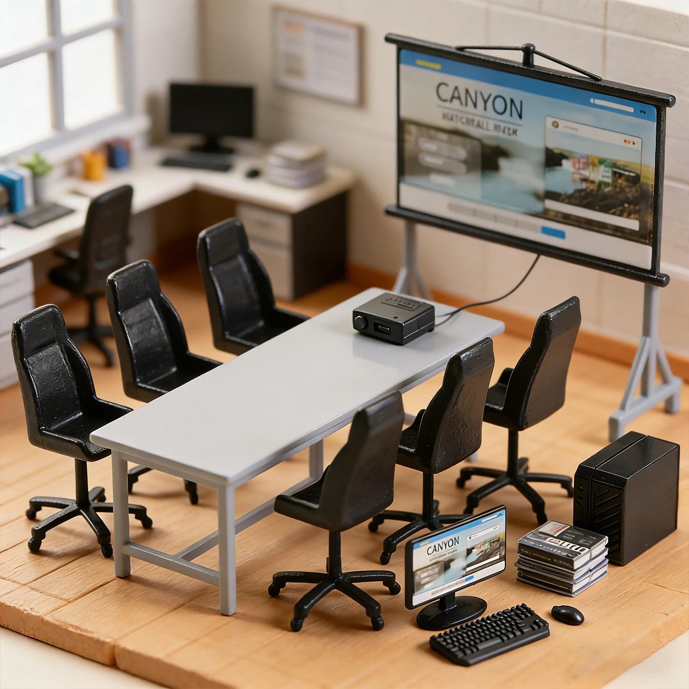 Miniature Desk Computer Set: M - Home Office Living Room avaliação e preço