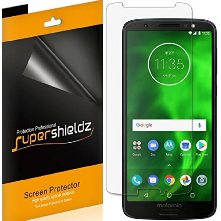 6 عبوات من ershieldz مصممة لواقي شاشة Motorola Moto G6 عالي الوضوح ودرع شفاف (PET)